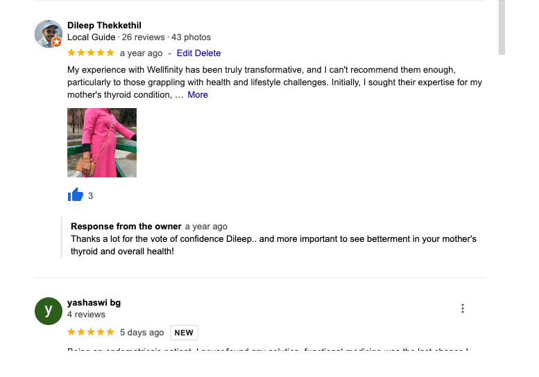 reply to my review in wellfinity
